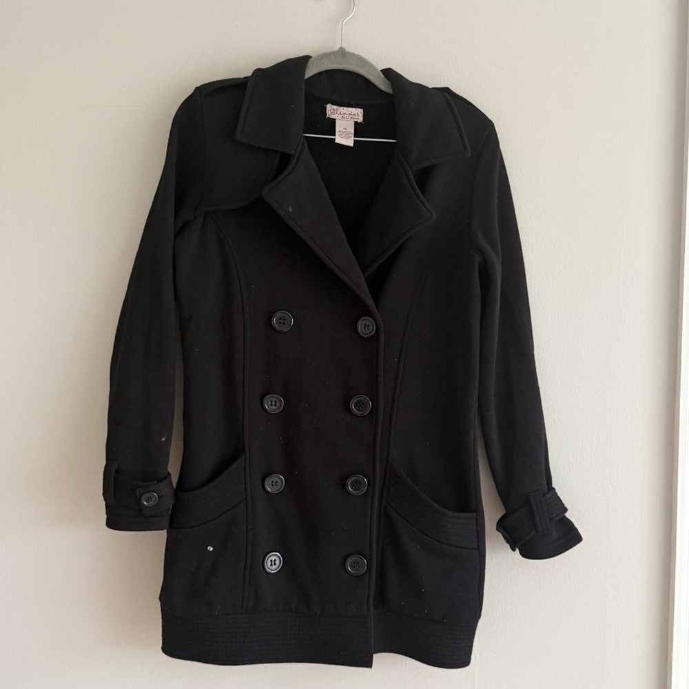 Black Double-Breasted Women's Coat